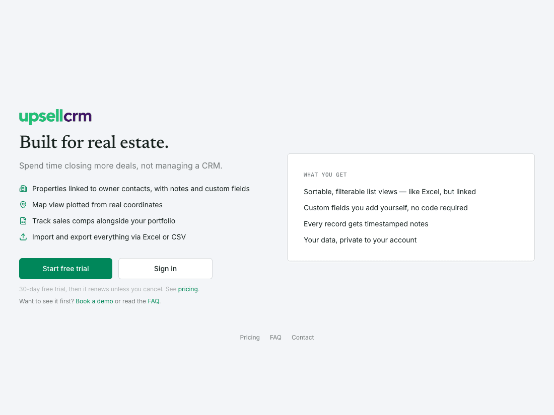 Upsell CRM screenshot